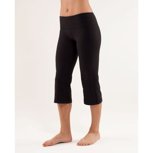 Lululemon Groove Crop Black  / Wee Are From Space Coal Fossil / Fossil Size 4 - Picture 4 of 10
